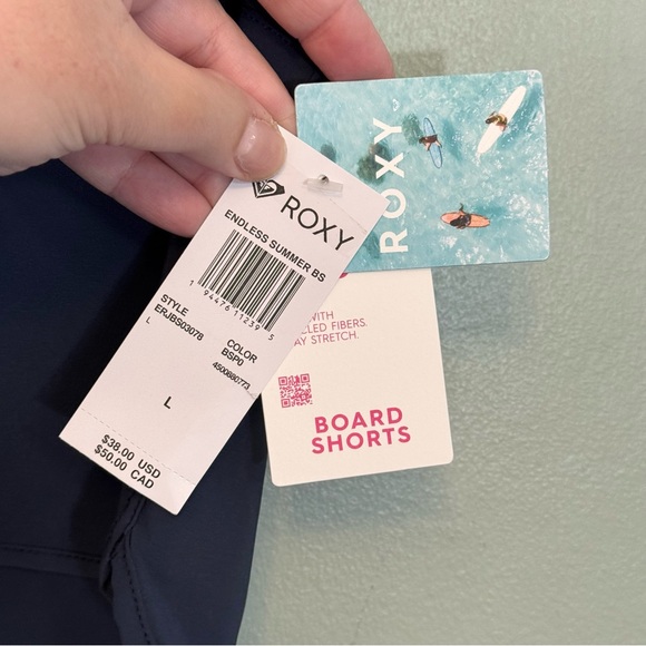 Roxy Endless Summer Boardshort Womens Large Mood Indigo Stretch Swimwear NWT - Picture 8 of 10
